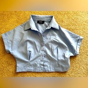 Cider crop button shirt